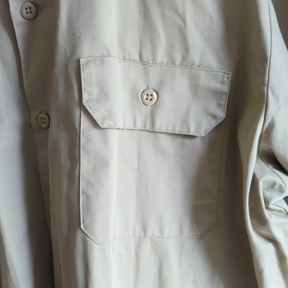 Men's OPEN TRAILS Cotton Button-up Tan/ Neutral X-Large - Picture 4 of 6